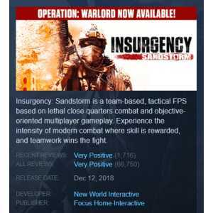Insurgency: Sandstorm (Steam Key/Region Free/ROW) + RU