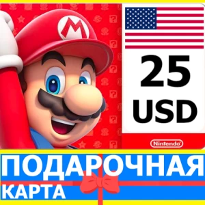 ⭐️  Карта Nintendo eShop 25 USD USA США Нинтендо US