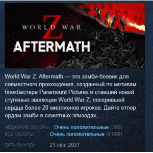 World War Z: Aftermath   STEAM KEY РФ+СНГ ЛИЦЕНЗИЯ